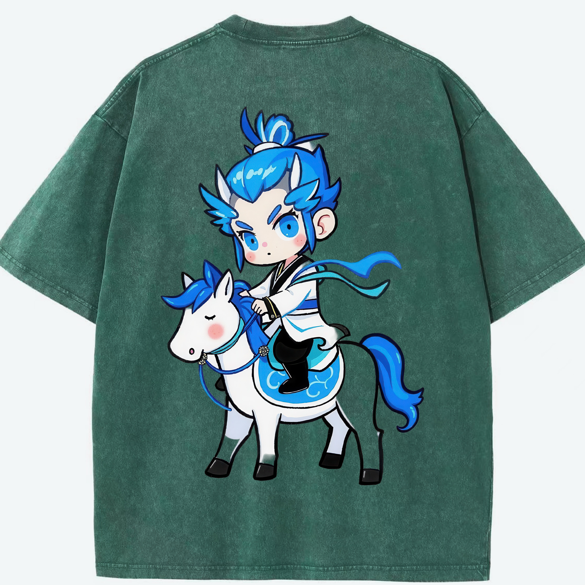 （画像用） Ne Zha 2 ナタ 魔童の大暴れ 綿100% ヴィンテージ風 半袖Tシャツ（背面プリント）